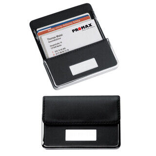 PU business card holder with chrome plate